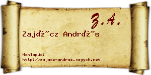 Zajácz András névjegykártya